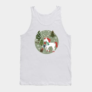 Christmas Unicorn Pattern Tank Top